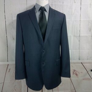 Joseph Abboud 46L Blue Striped Suit Blazer Sports
